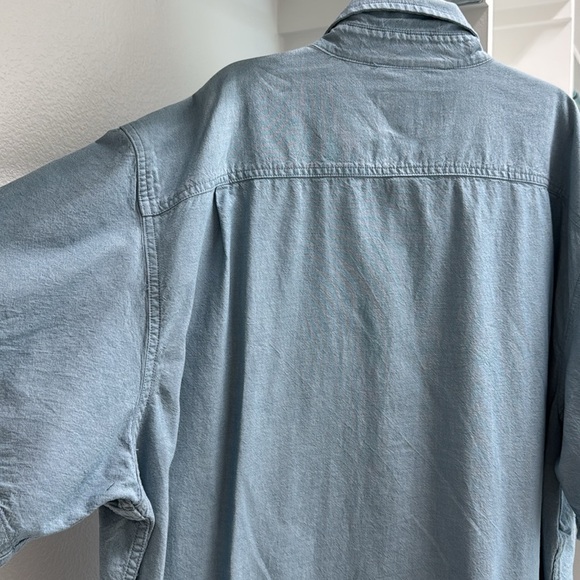 Carhartt Loose Fit Short Sleeve 100% Cotton Men’s 2XL Casual Work Shirt Lt Blue - Picture 10 of 14